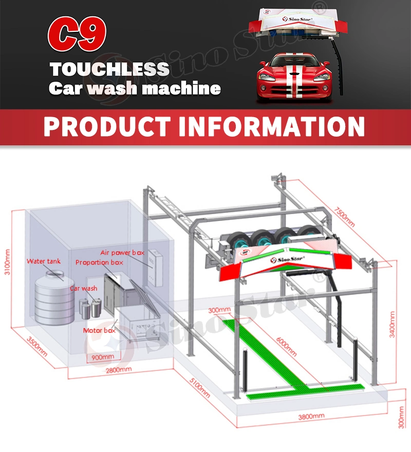 Fully Automatic Touchless Car Washing Machine Vehicle Contactless Cleaning Equipment System for Auto Shop/Gas Station