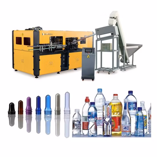 Préforme pour animaux de compagnie soufflant une bouteille d'eau à huile entièrement automatique faisant des machines de moulage par soufflage par étirement